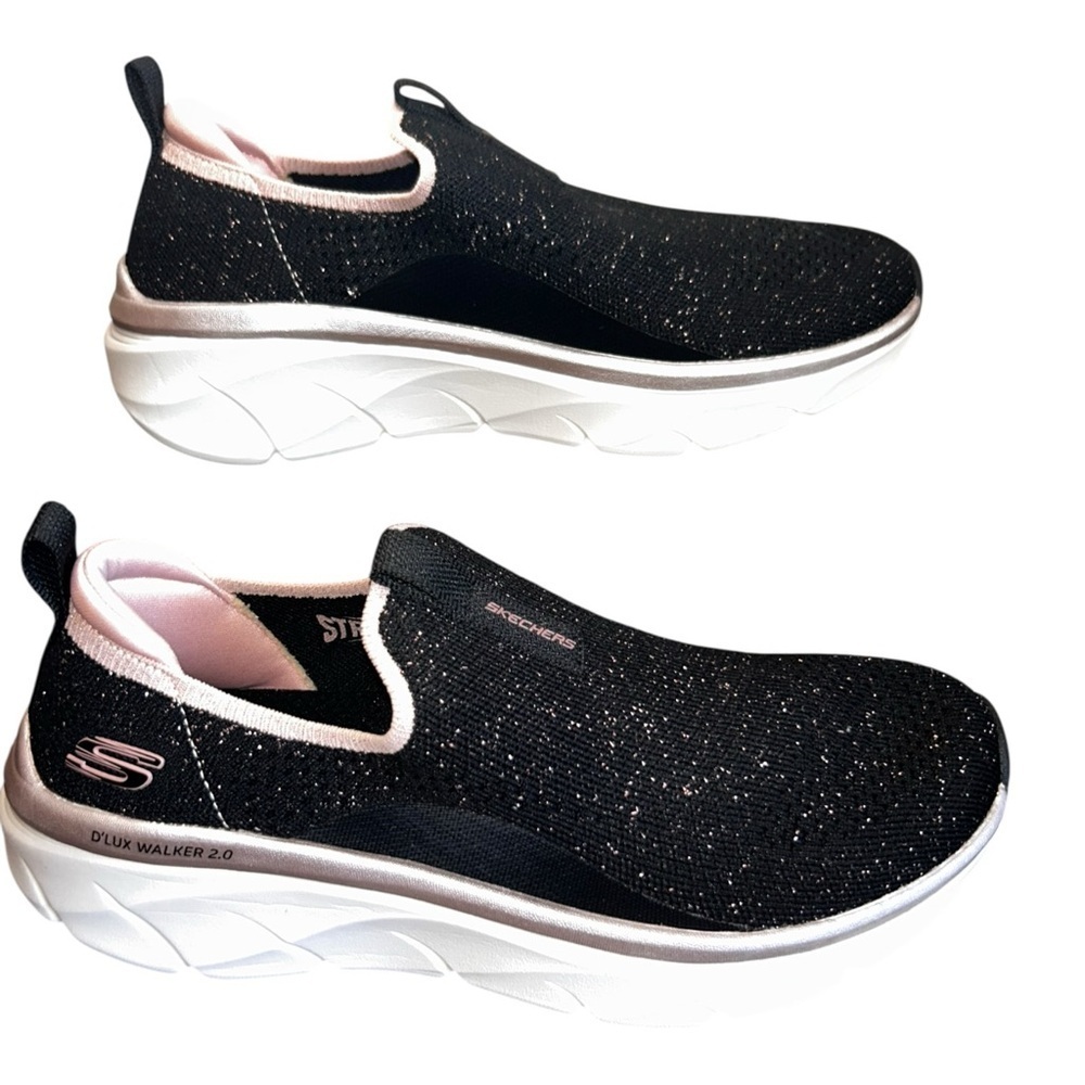 Skechers D’Lux Walker 2.0 “Sparkle Forever” Slip-On Sneakers – Women’s Size 9 - Picture 2 of 9